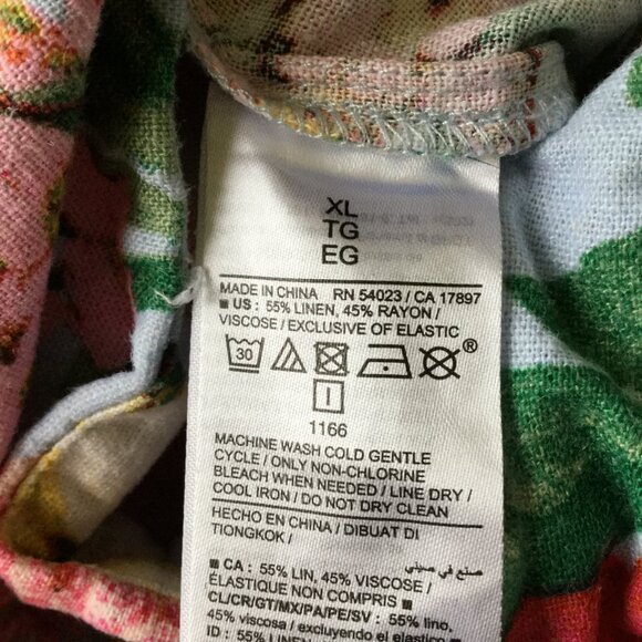 Old Navy Cropped Twist Front Smocked Floral Garden Wide Leg Jumpsuit xl - Picture 8 of 11